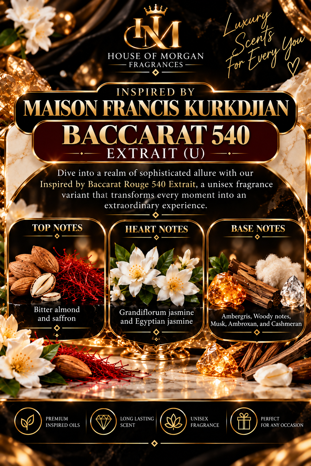 Amber Rouge Extrait: Inspired by Maison Francis Kurkdjian Baccarat Rouge 540 Extrait